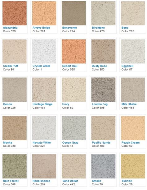 Expo Stucco Color Chart – Warehouse of Ideas