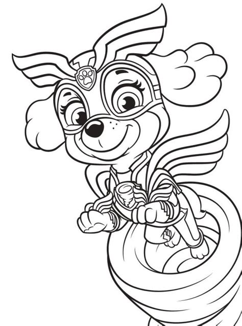 Paw Patrol Mighty Pups Skye Coloring Pages – Warehouse of Ideas