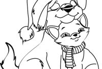 Dog And Cat Christmas Coloring Pages
